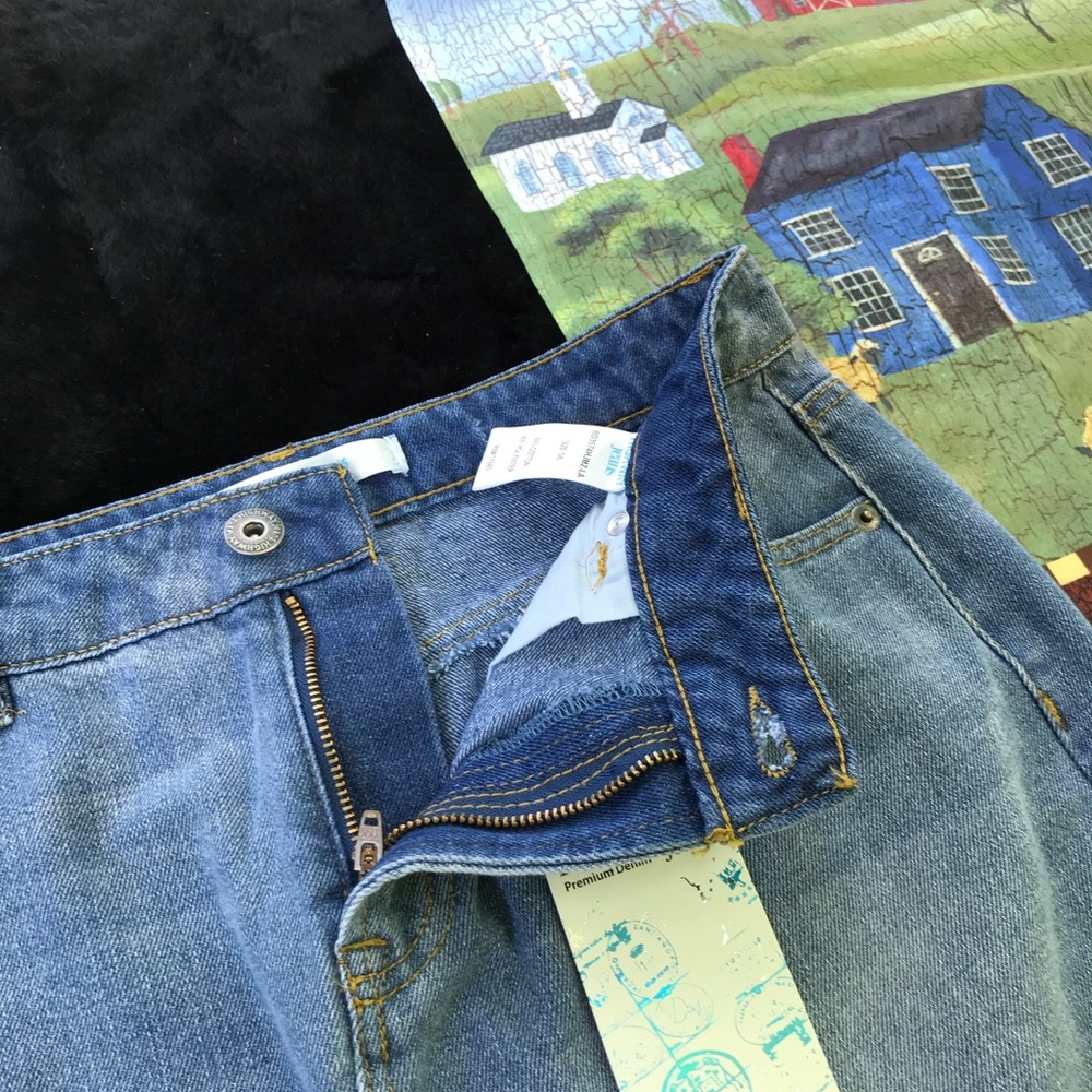 NWT Highway Premium Denim Jeans Cutoff Frayed Hem Mini Pencil Skirt Juniors 5/6